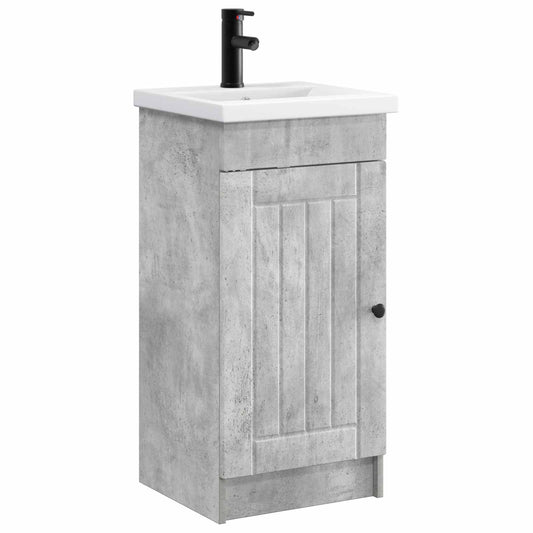 Bathroom Vanity with Sink Concrete Grey 42 x 40 x 84.5 cm