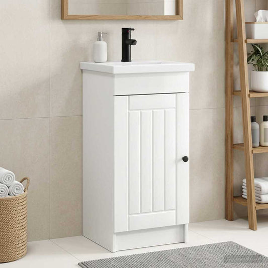 Bathroom Vanity with Sink High Gloss White 42 x 40 x 84.5 cm