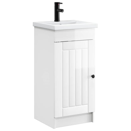 Bathroom Vanity with Sink High Gloss White 42 x 40 x 84.5 cm