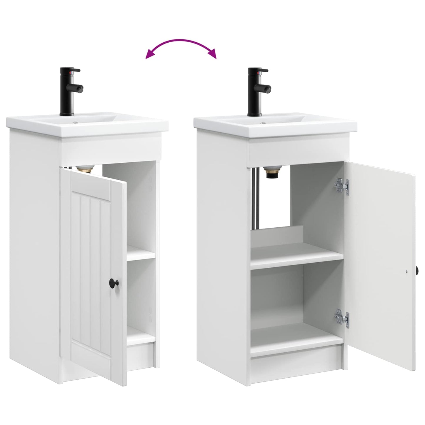 Bathroom Vanity with Sink High Gloss White 42 x 40 x 84.5 cm