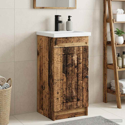 Bathroom Vanity with Sink Old Wood 42 x 40 x 84.5 cm
