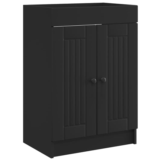 Bathroom under Sink Cabinet Black 56 x 37.5 x 81 cm