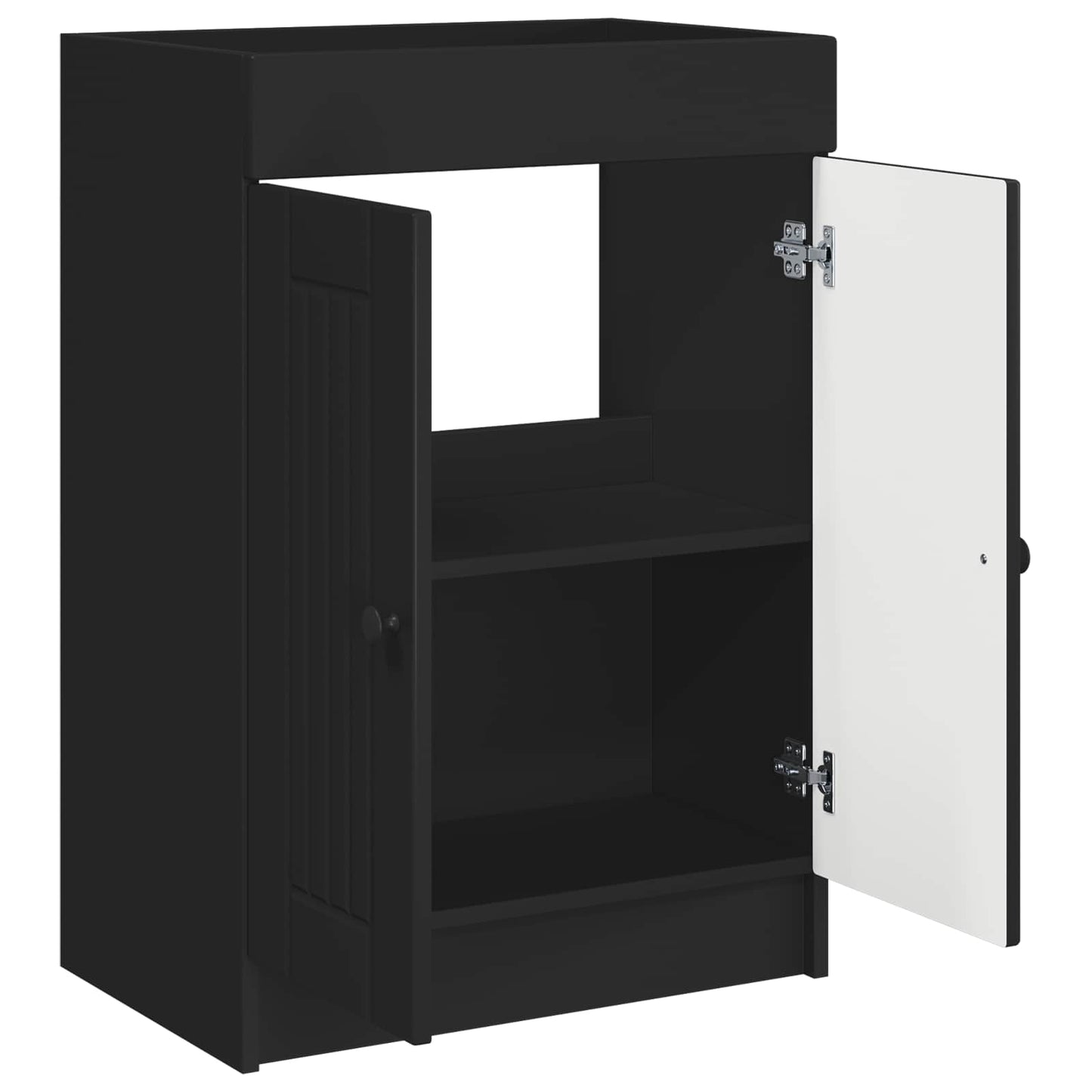Bathroom under Sink Cabinet Black 56 x 37.5 x 81 cm