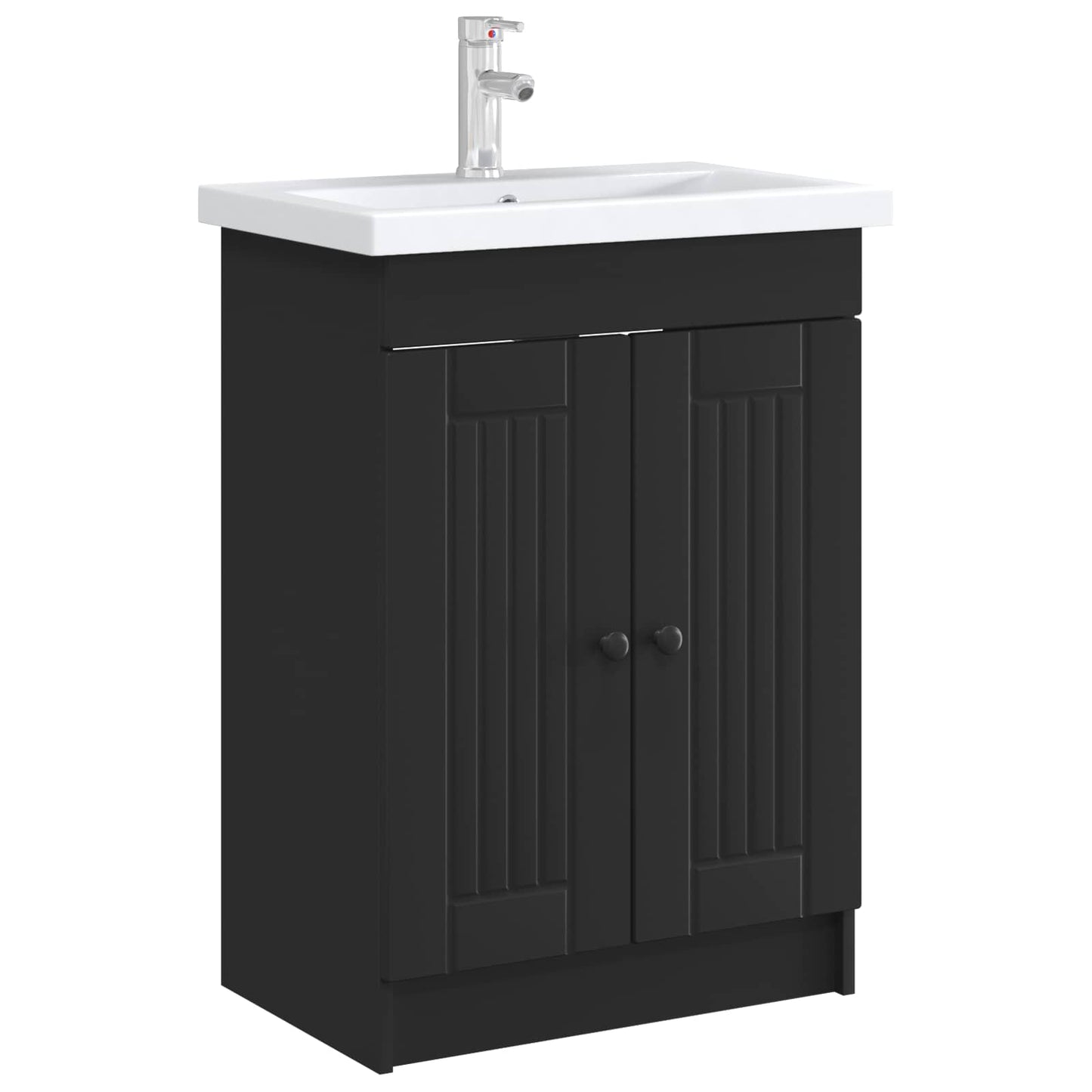 Bathroom under Sink Cabinet Black 56 x 37.5 x 81 cm