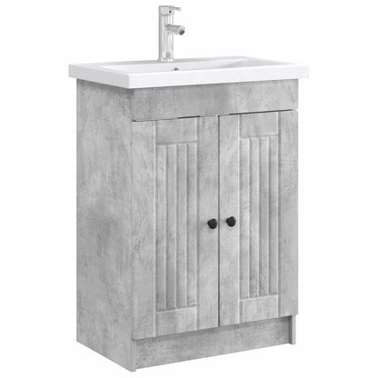 Bathroom under Sink Cabinet Concrete Grey 56 x 37.5 x 81 cm