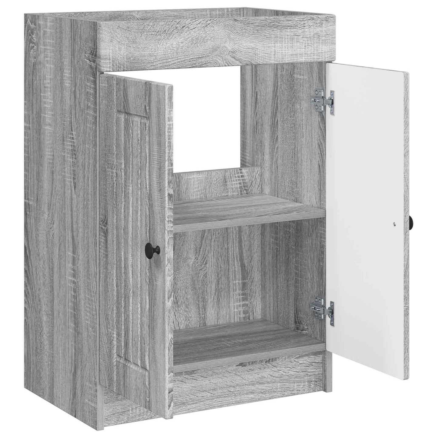 Bathroom under Sink Cabinet Grey Sonoma 56 x 37.5 x 81 cm