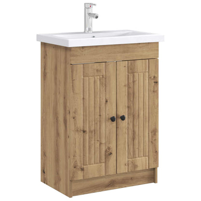 Bathroom under Sink Cabinet Artisan Oak 56 x 37.5 x 81 cm