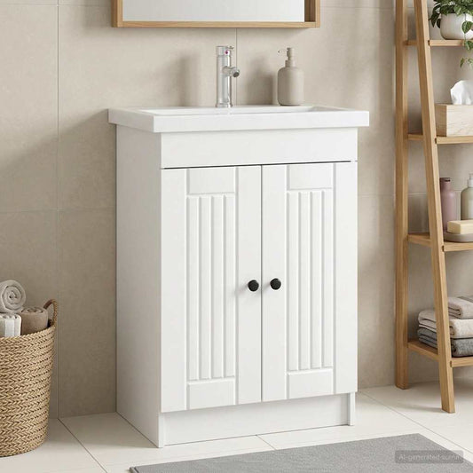 Bathroom under Sink Cabinet White 78.5 x 37.5 x 81 cm