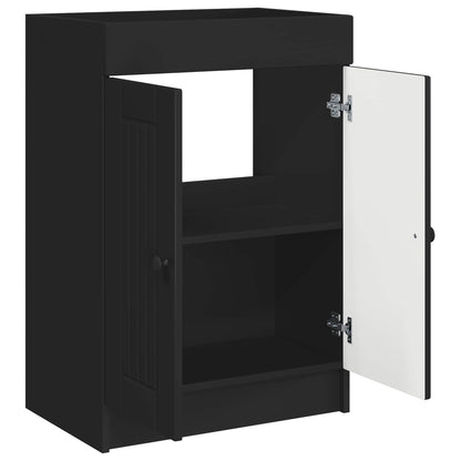 Bathroom under Sink Cabinet Black 78.5 x 37.5 x 81 cm