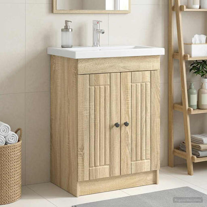 Bathroom under Sink Cabinet Sonoma Oak 78.5 x 37.5 x 81 cm