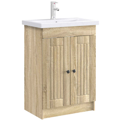 Bathroom under Sink Cabinet Sonoma Oak 78.5 x 37.5 x 81 cm