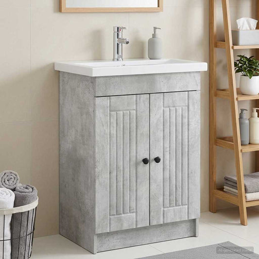 Bathroom under Sink Cabinet Concrete Grey 78.5 x 37.5 x 81 cm