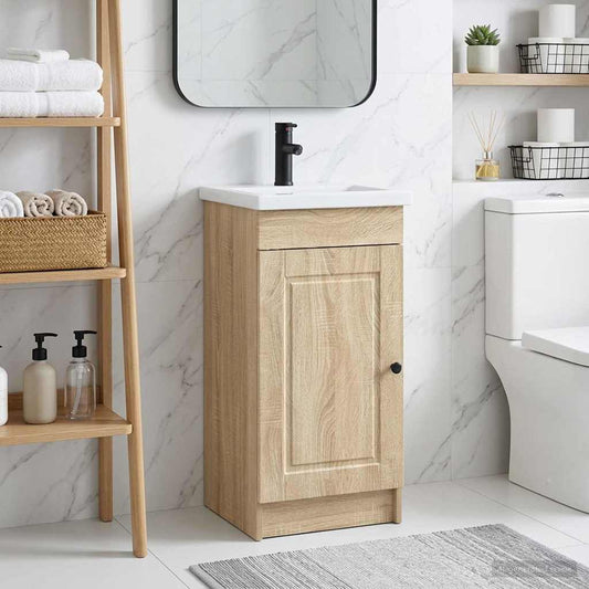 Bathroom Vanity with Sink Sonoma Oak 42 x 40 x 84.5 cm