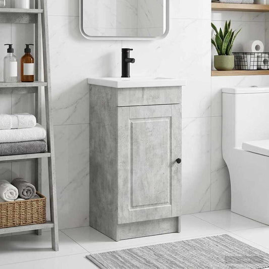 Bathroom Vanity with Sink Concrete Grey 42 x 40 x 84.5 cm