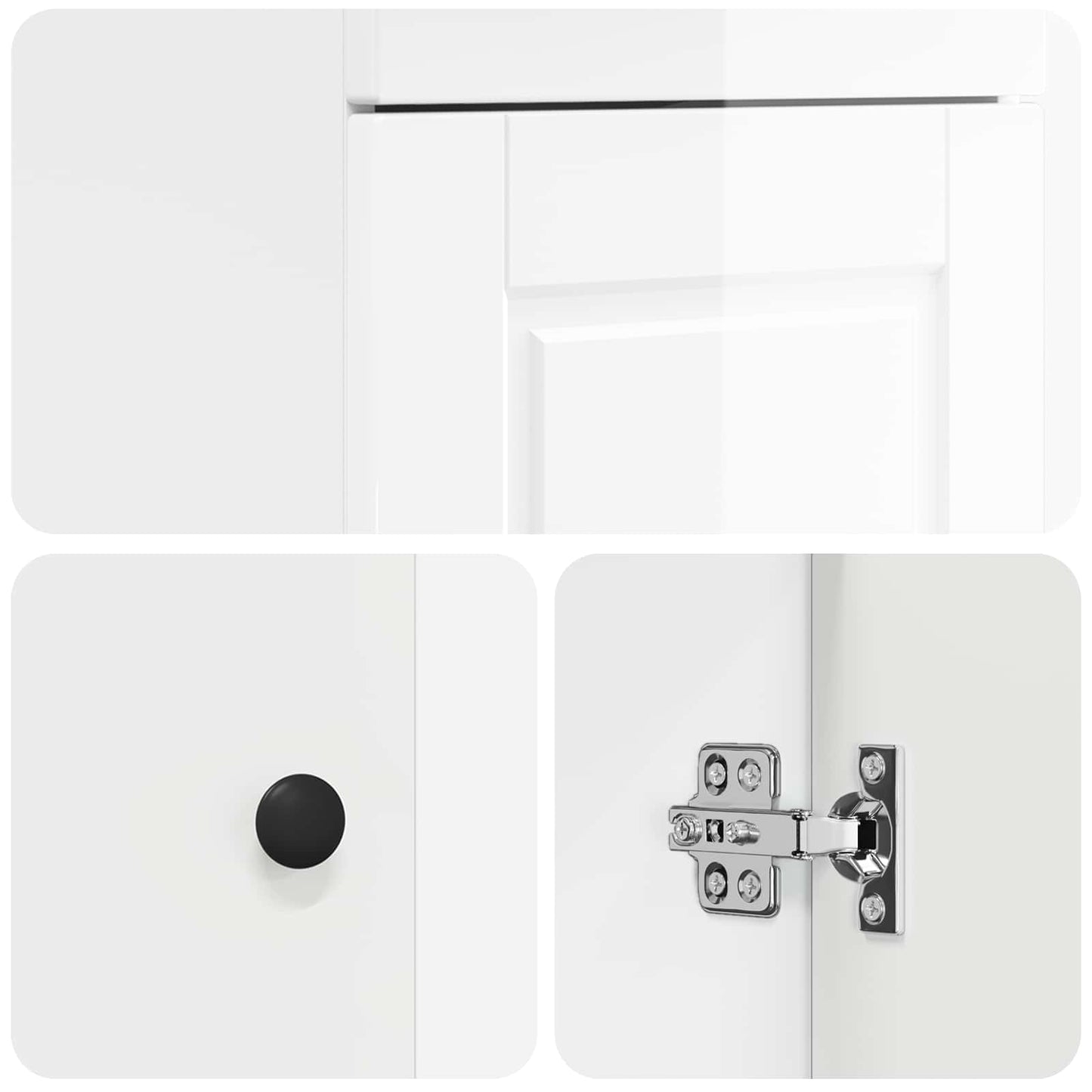 Bathroom Vanity with Sink High Gloss White 42 x 40 x 84.5 cm