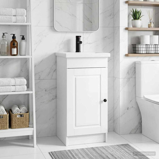 Bathroom Vanity with Sink High Gloss White 42 x 40 x 84.5 cm