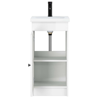Bathroom Vanity with Sink High Gloss White 42 x 40 x 84.5 cm