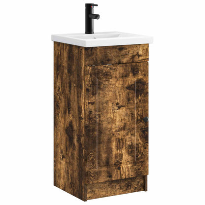 Bathroom Vanity with Sink Smoked Oak 42 x 40 x 84.5 cm
