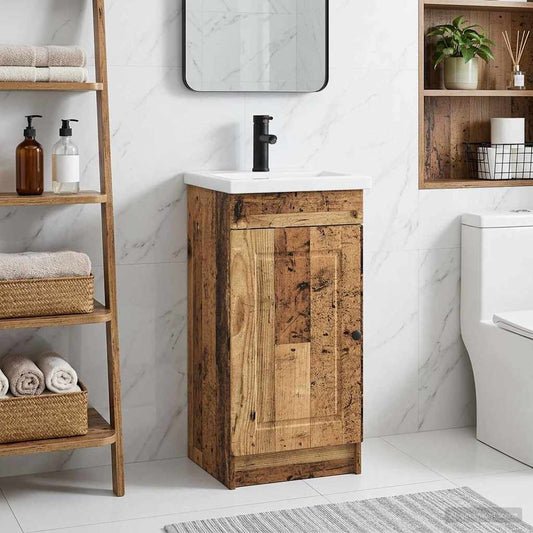 Bathroom Vanity with Sink Old Wood 42 x 40 x 84.5 cm