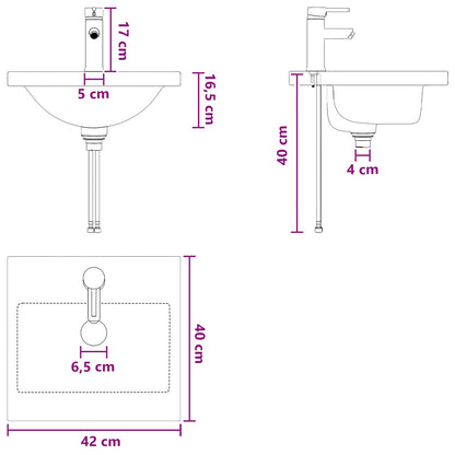 Bathroom Vanity with Sink Artisan Oak 42 x 40 x 84.5 cm