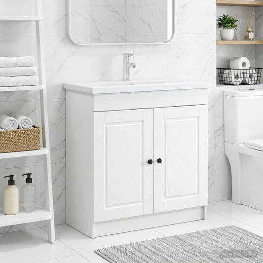 Bathroom under Sink Cabinet White 56 x 37.5 x 81 cm