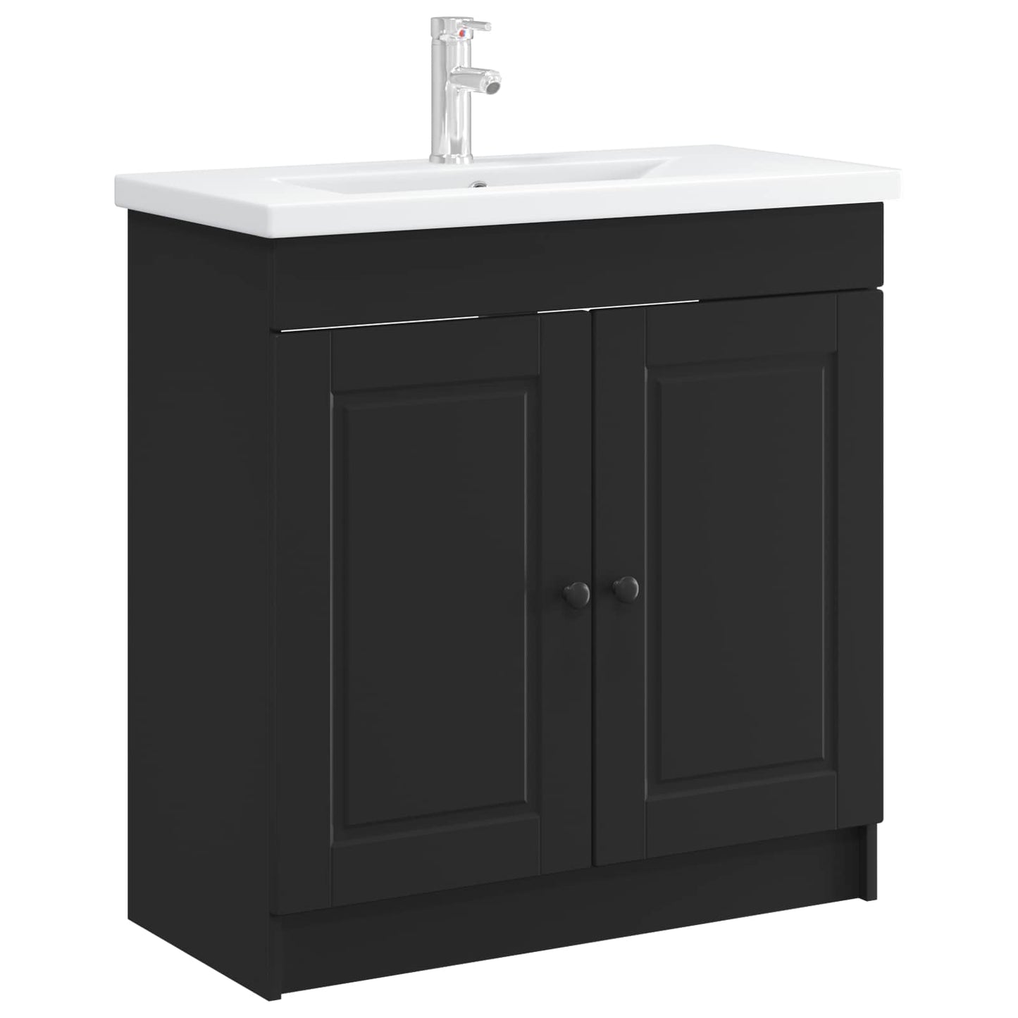 Bathroom under Sink Cabinet Black 56 x 37.5 x 81 cm