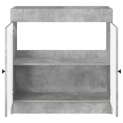 Bathroom under Sink Cabinet Concrete Grey 56 x 37.5 x 81 cm