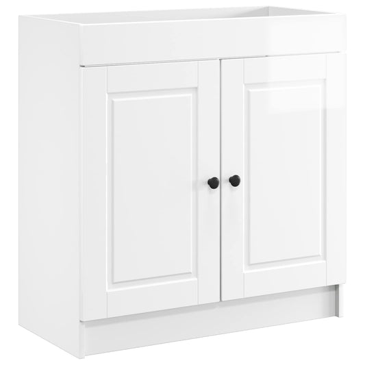 Bathroom under Sink Cabinet High Gloss White 56 x 37.5 x 81 cm