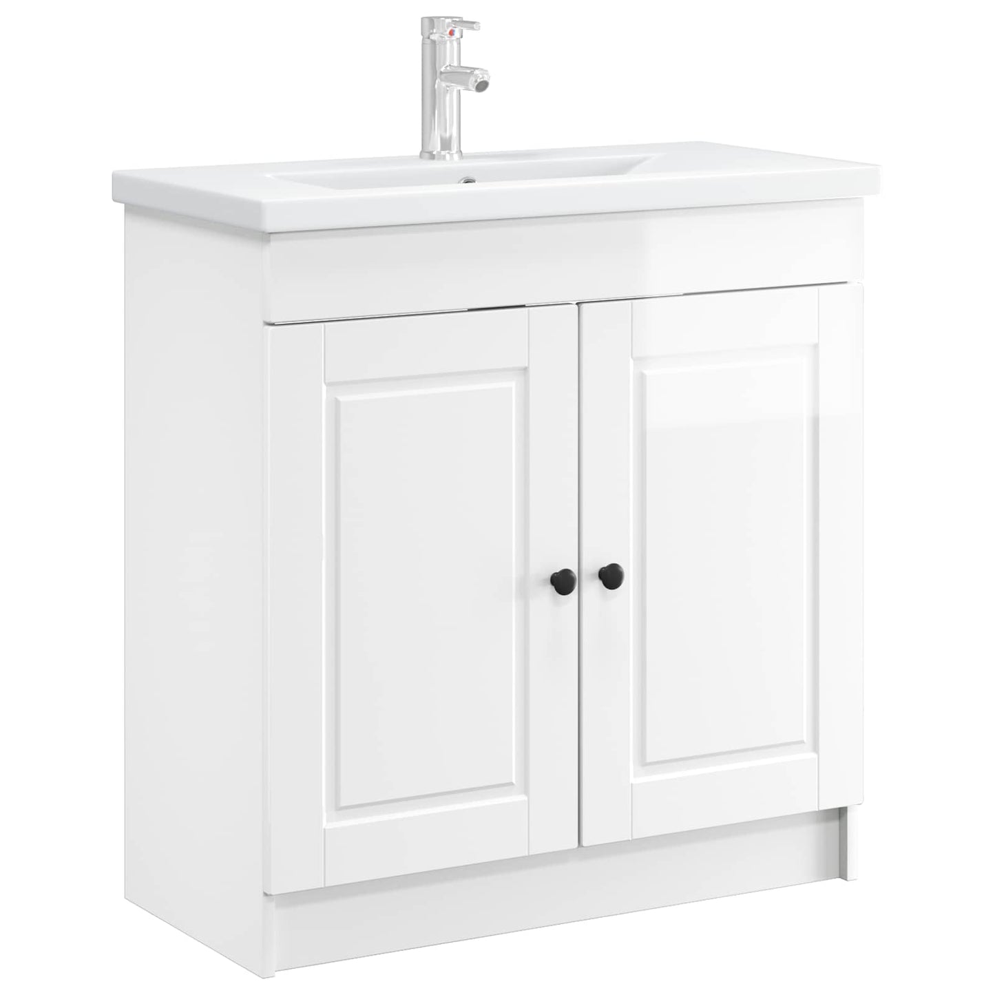 Bathroom under Sink Cabinet High Gloss White 56 x 37.5 x 81 cm