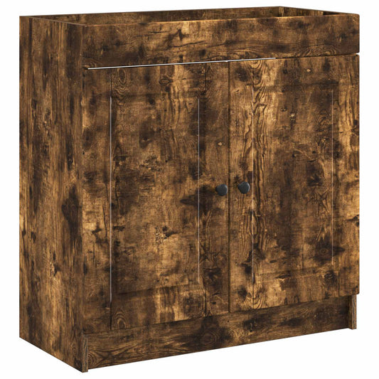 Bathroom under Sink Cabinet Smoked Oak 56 x 37.5 x 81 cm