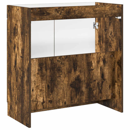 Bathroom under Sink Cabinet Smoked Oak 56 x 37.5 x 81 cm