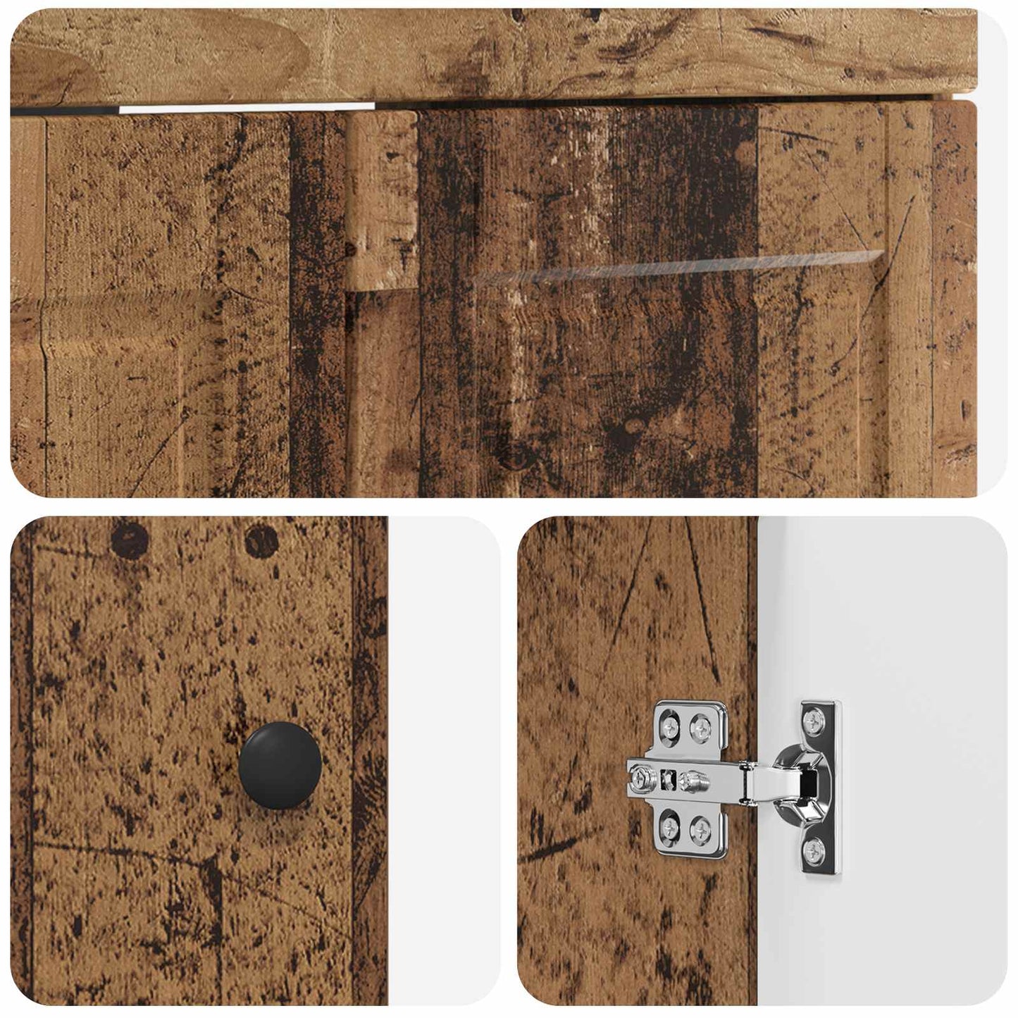 Bathroom under Sink Cabinet Old Wood 56 x 37.5 x 81 cm