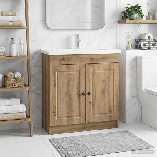 Bathroom under Sink Cabinet Artisan Oak 56 x 37.5 x 81 cm