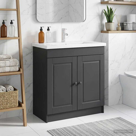 Bathroom under Sink Cabinet Black 78.5 x 37.5 x 81 cm