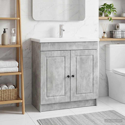 Bathroom under Sink Cabinet Concrete Grey 78.5 x 37.5 x 81 cm