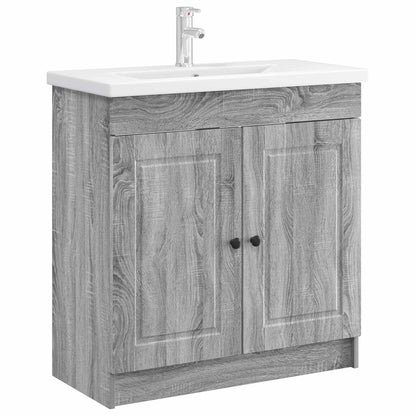 Bathroom under Sink Cabinet Grey Sonoma 78.5 x 37.5 x 81 cm