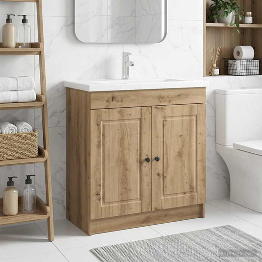 Bathroom under Sink Cabinet Artisan Oak 78.5 x 37.5 x 81 cm