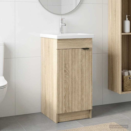 Bathroom Vanity with Sink Sonoma Oak 42 x 40 x 84.5 cm