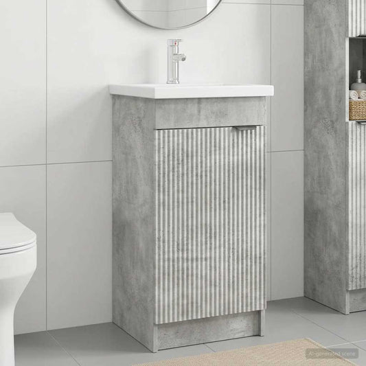 Bathroom Vanity with Sink Concrete Grey 42 x 40 x 84.5 cm
