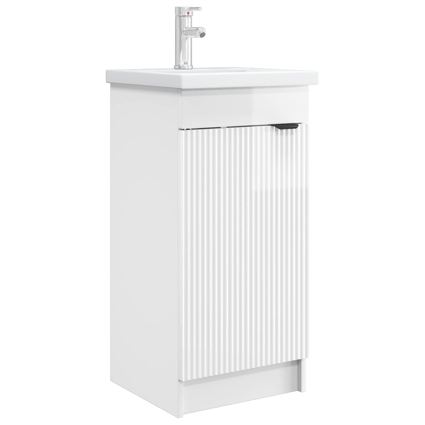 Bathroom Vanity with Sink High Gloss White 42 x 40 x 84.5 cm