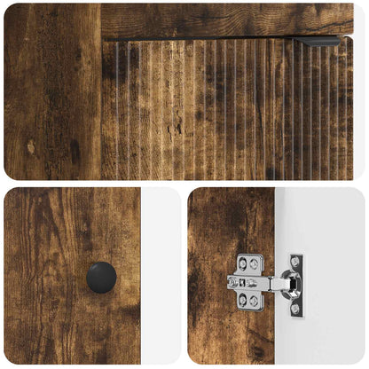 Bathroom Vanity with Sink Smoked Oak 42 x 40 x 84.5 cm