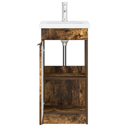 Bathroom Vanity with Sink Smoked Oak 42 x 40 x 84.5 cm