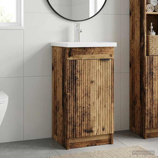 Bathroom Vanity with Sink Old Wood 42 x 40 x 84.5 cm