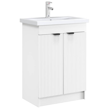 Bathroom under Sink Cabinet White 56 x 37.5 x 81 cm