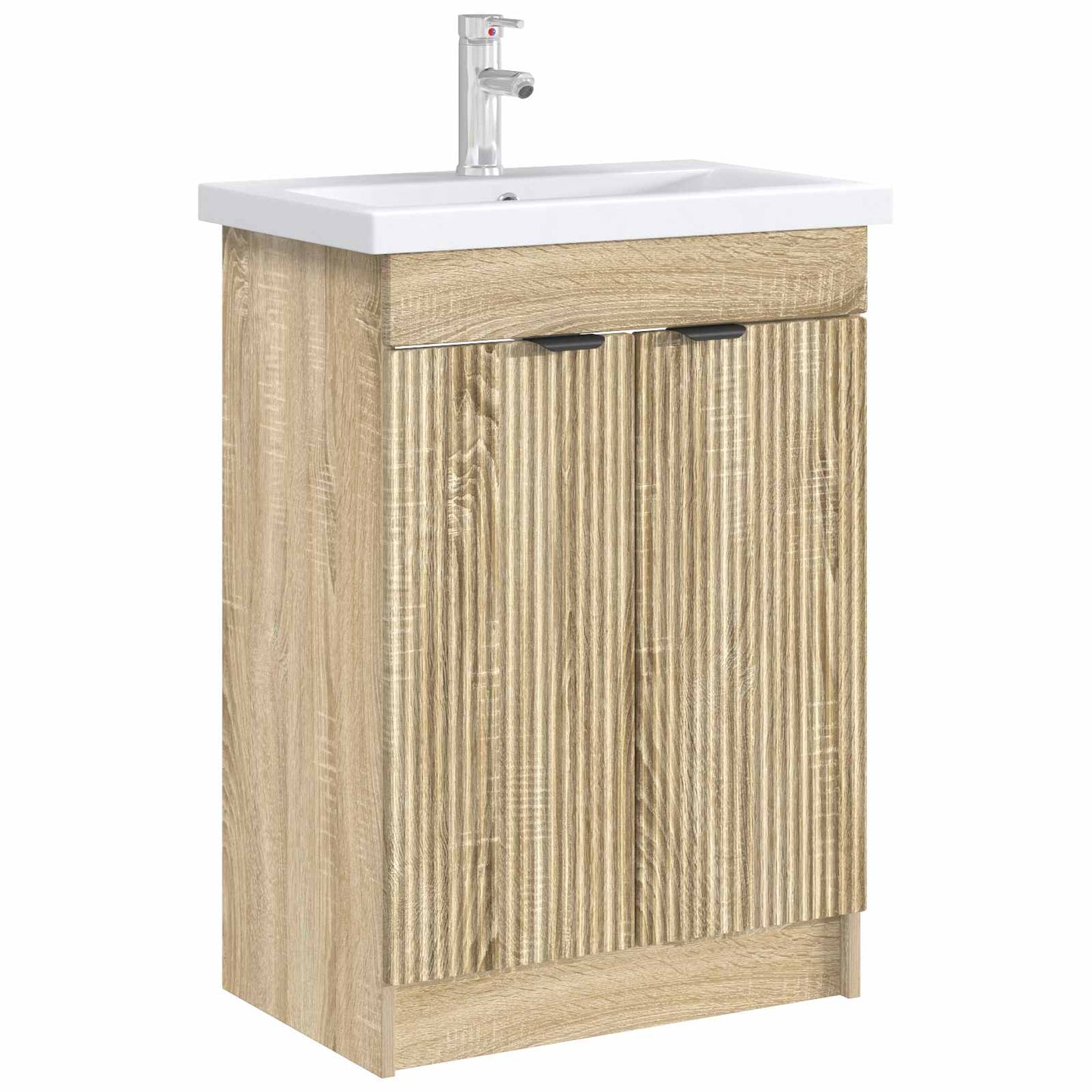Bathroom under Sink Cabinet Sonoma Oak 56 x 37.5 x 81 cm