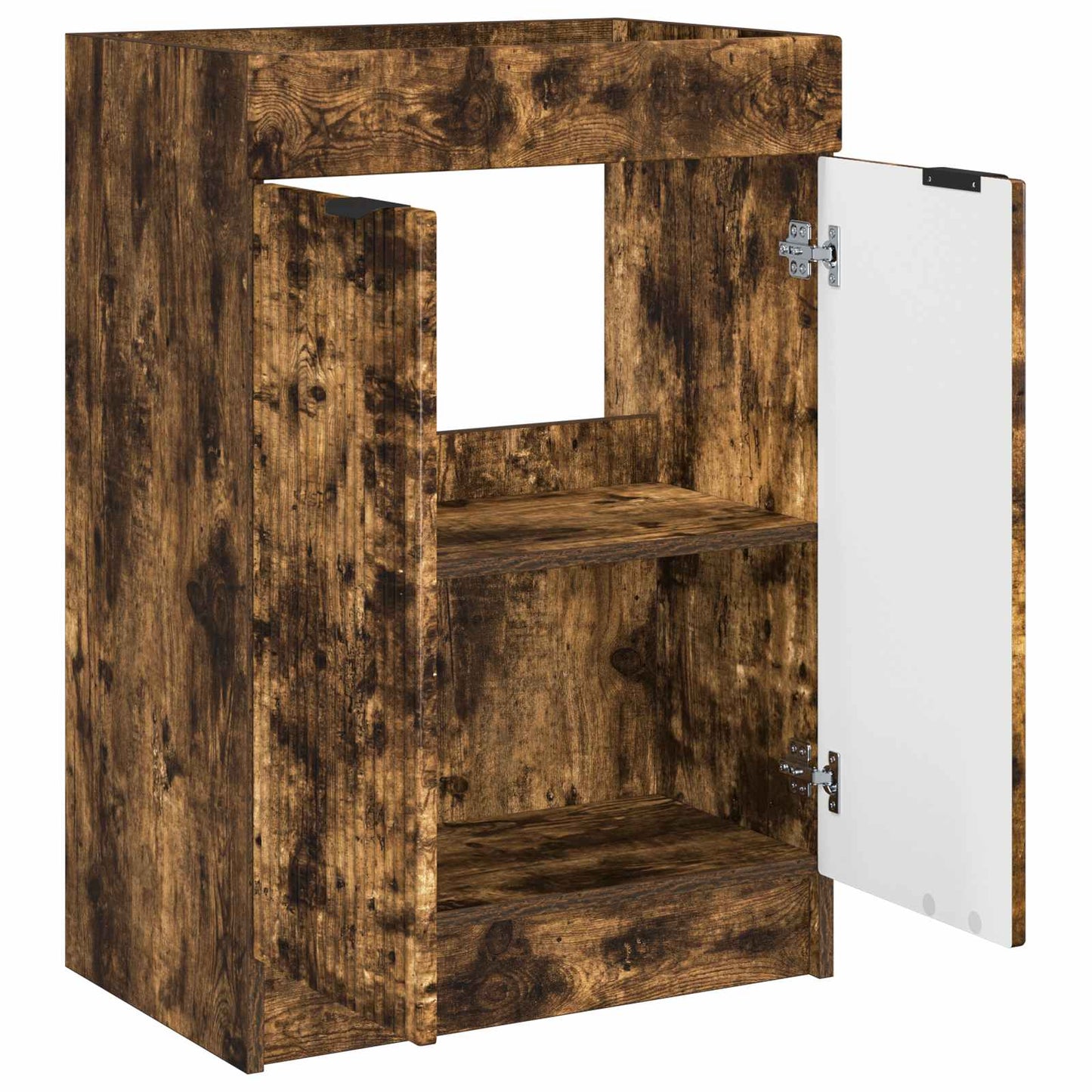 Bathroom under Sink Cabinet Smoked Oak 56 x 37.5 x 81 cm