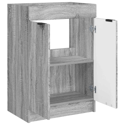Bathroom under Sink Cabinet Grey Sonoma 56 x 37.5 x 81 cm