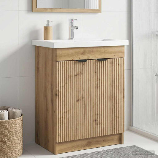 Bathroom under Sink Cabinet Artisan Oak 56 x 37.5 x 81 cm