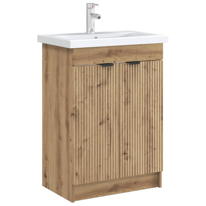 Bathroom under Sink Cabinet Artisan Oak 56 x 37.5 x 81 cm