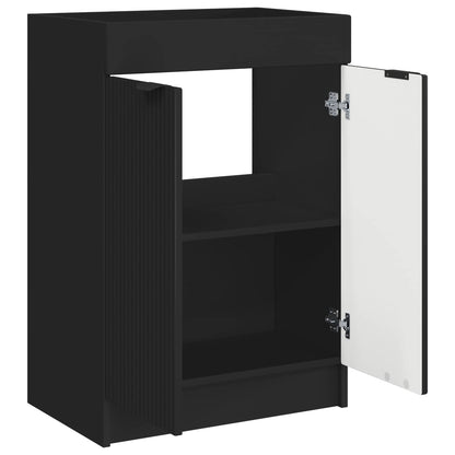 Bathroom under Sink Cabinet Black 78.5 x 37.5 x 81 cm